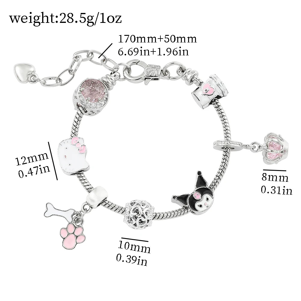 Hello Kitty Gold Plated Bracelet with Charms - Image 22