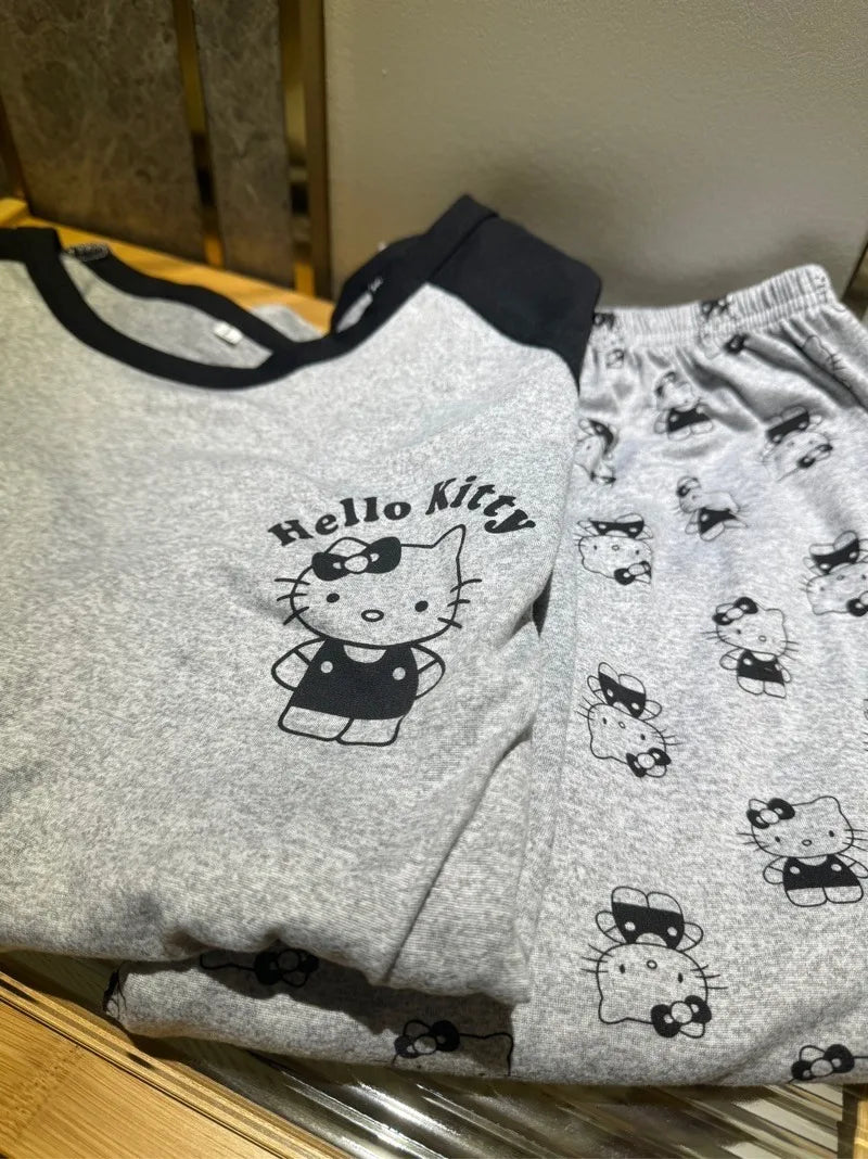 New Casual Hello Kitty Spring & Autumn Long-Sleeved Pajama Set - Image 4