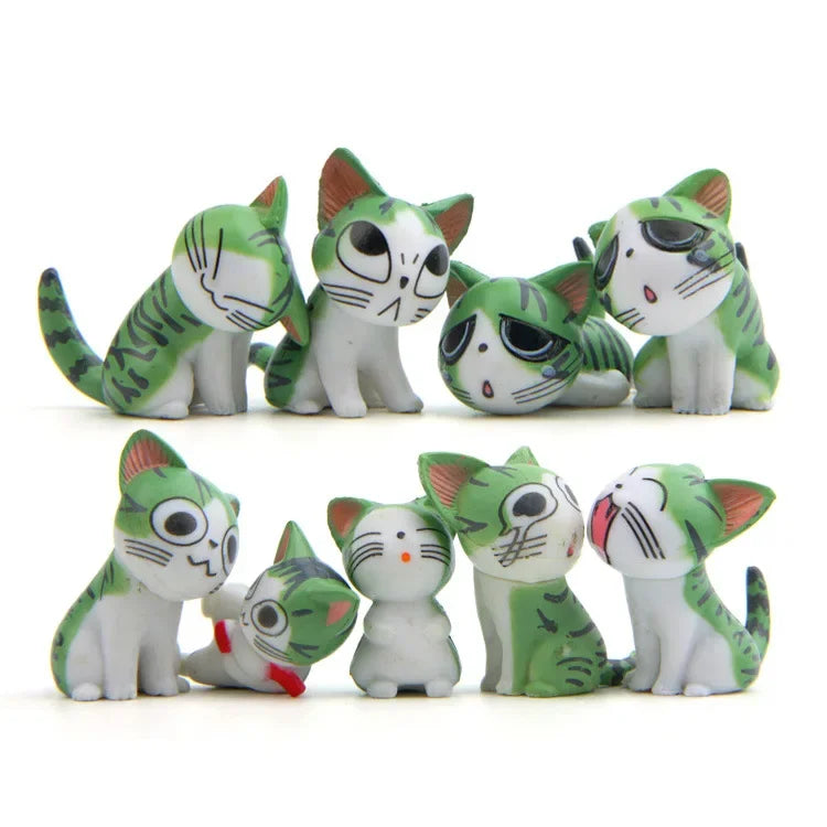 9pcs Set Cute Japanese Cat Figures - Image 3