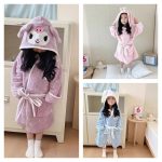 Sanrio Kuromi, My Melody, Cinnamoroll Kids Hooded Bathrobe