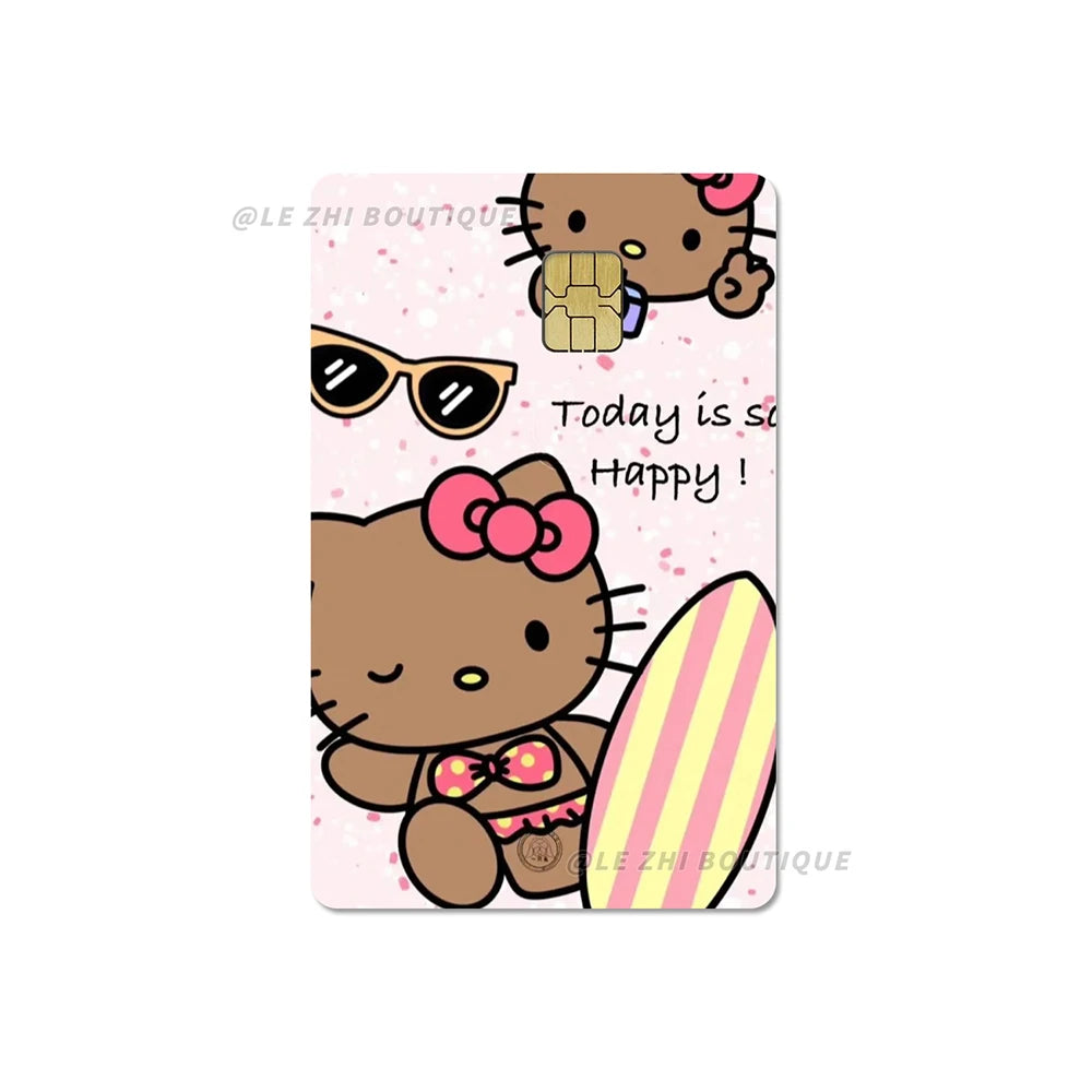 Sweet Cool Sanrio Black Skin Hello Kitty Credit Card Stickers - Image 30