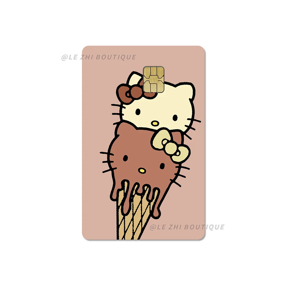 Sweet Cool Sanrio Black Skin Hello Kitty Credit Card Stickers - Image 44