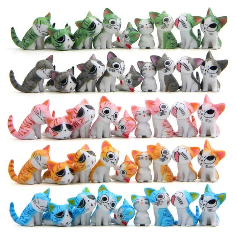 9pcs Set Cute Japanese Cat Figures