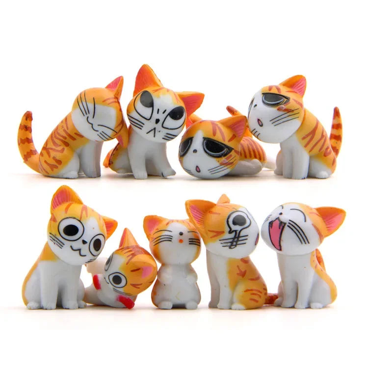 9pcs Set Cute Japanese Cat Figures - Image 2