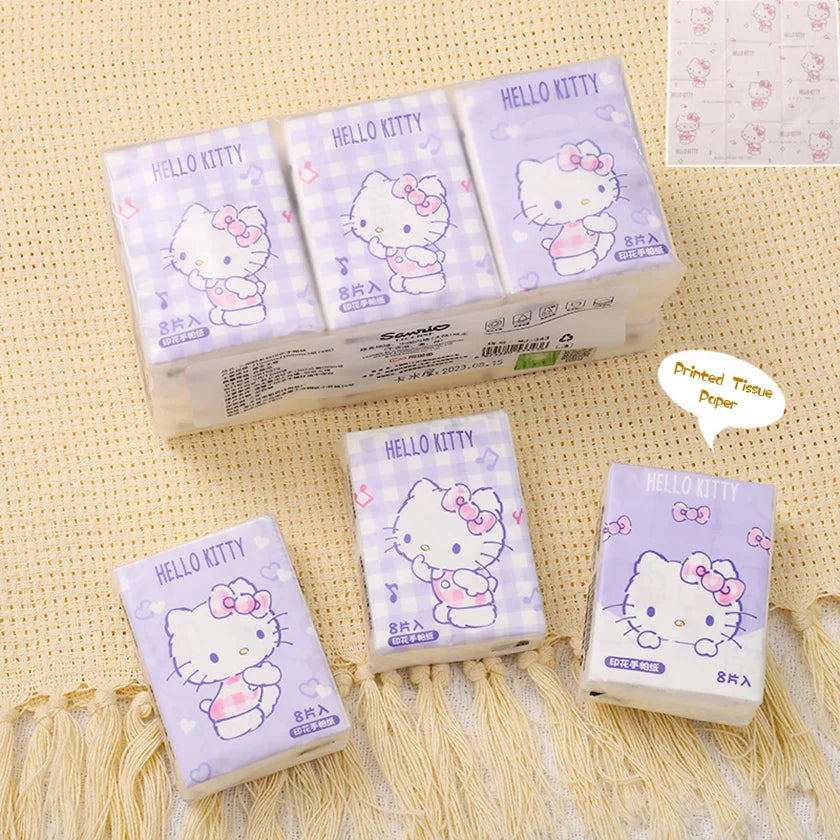9pcs Hello Kitty & Sanrio Printed Tissue Handkerchief Set - Image 5
