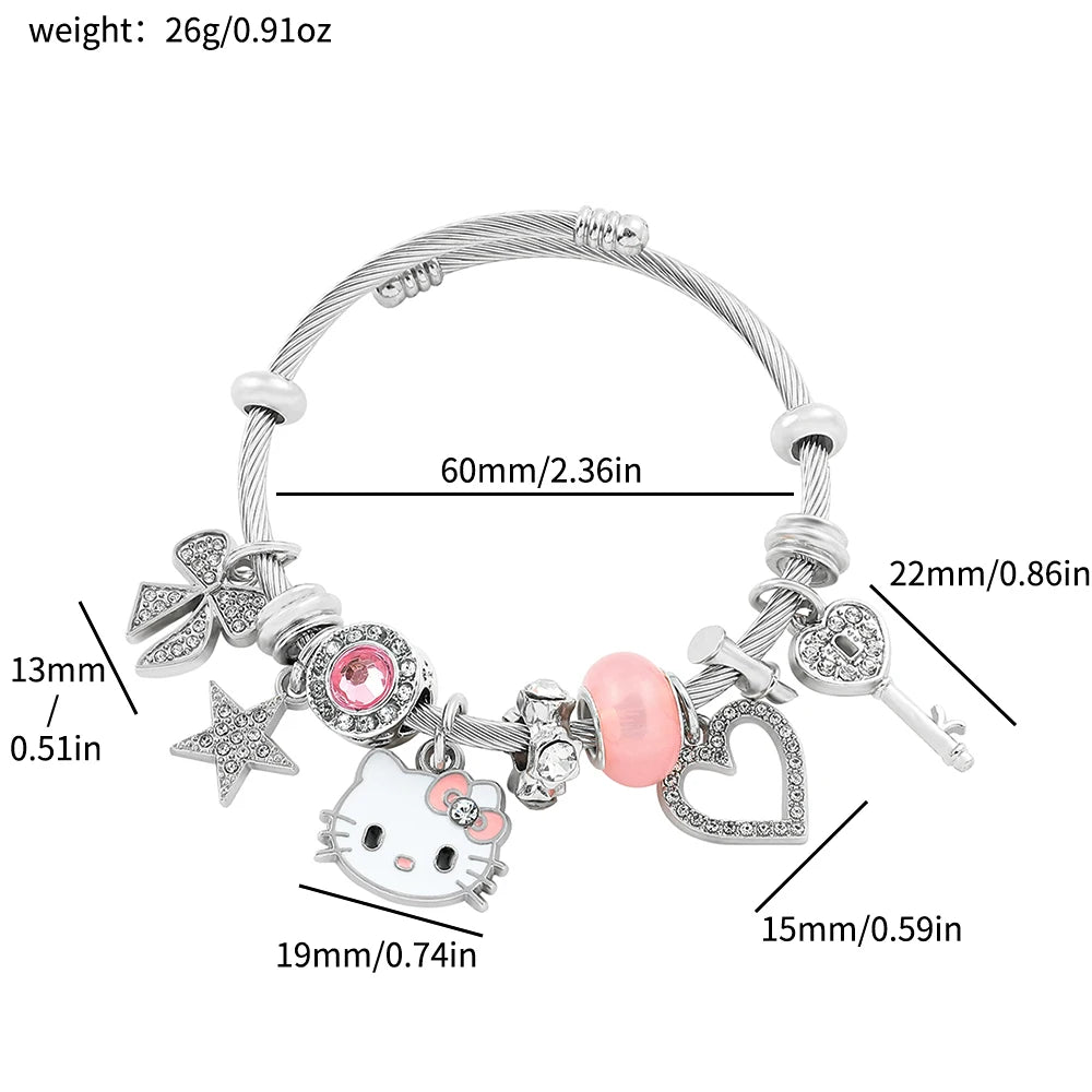 Hello Kitty Gold Plated Bracelet with Charms - Image 8