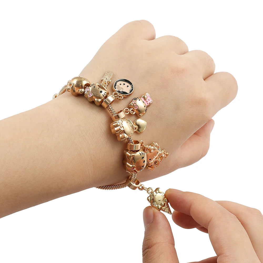 Hello Kitty Gold Plated Bracelet with Charms - Image 3